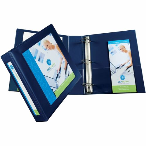 Avery® AVE68033 Framed View Binder - 2" Binder Capacity - Letter - 8 1/2" X 11" Sheet Size - 540 Sheet Capacity - Ring Fastener - 3 Internal Pocket(S) - Navy - Recycled - 1 Each