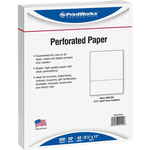 Printworks PRB04124 Pre-Perforated Paper for Invoices, Statements, Gift Certificates & More