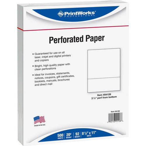 Printworks PRB04128 Pre-Perforated Paper for Invoices, Statements, Gift Certificates & More