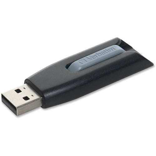 Microban VER49173 32Gb Store 'N' Go V3 Usb 3.0 Flash Drive - Gray - 32 Gb Usb 3.0 - Black/Gray - 1 Pack - Retractable