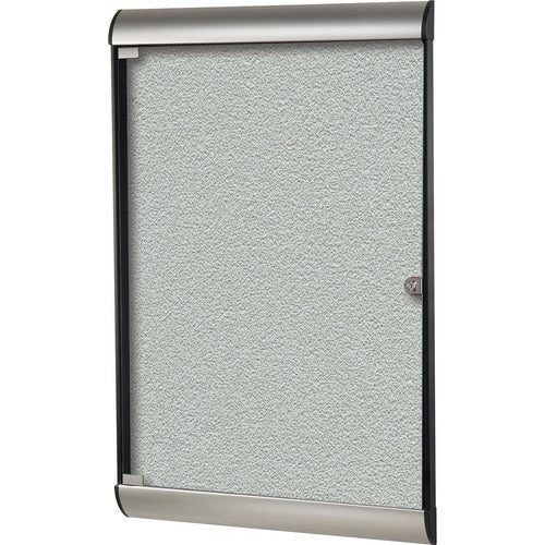 Ghent GHESILH20416 Silhouette Enclosed with 193 Silver Vinyl Tackboard