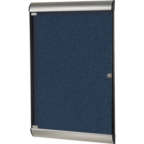 Ghent GHESILH20417 Silhouette Enclosed with 195 Navy Vinyl Tackboard