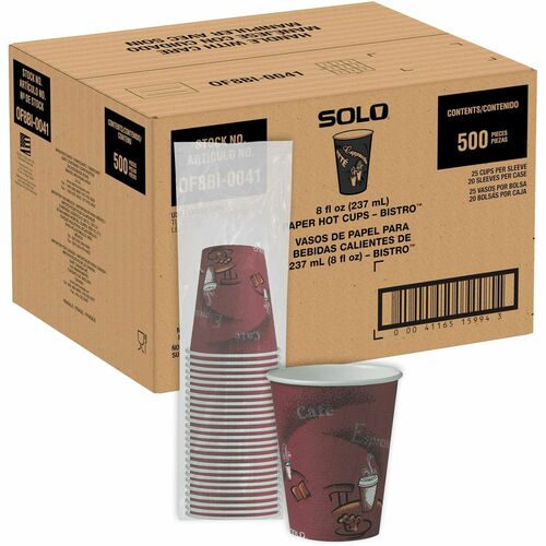 Solo SCCOF8BI0041 8 oz Bistro Design Hot Cups