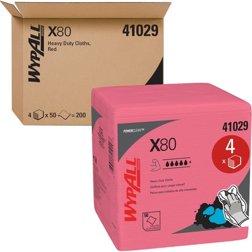 Wypall KCC41029 PowerClean X80 Heavy Duty Cloths Extended Use Cloths - Quarter-fold