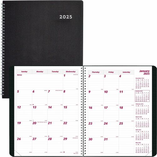 Brownline REDCB1262VBLK Monthly Planner