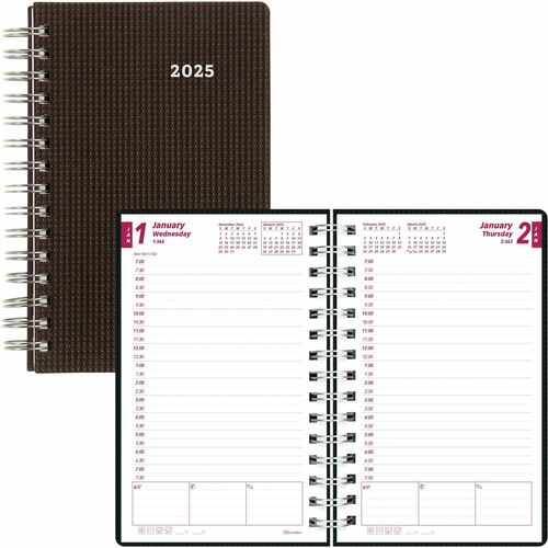 Brownline REDCB634VBLK DuraFlex Daily Appointment Book / Monthly Planner