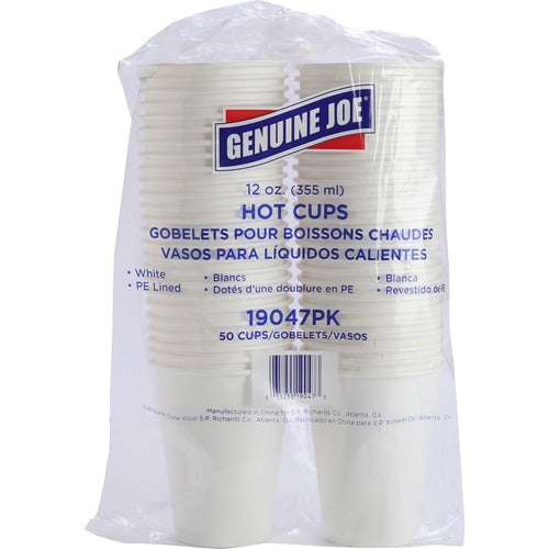 Genuine Joe GJO19047CT 12 oz Disposable Hot Cups