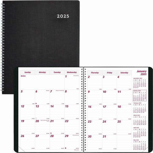 Brownline REDCB1200VBLK Monthly Planner