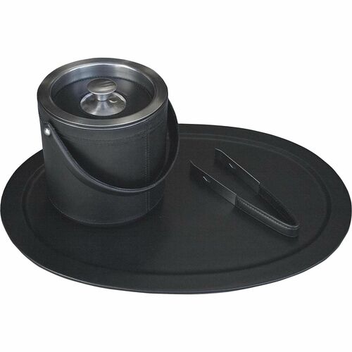 Dacasso DACD1049 Leather 3-Piece Ice Bucket Set