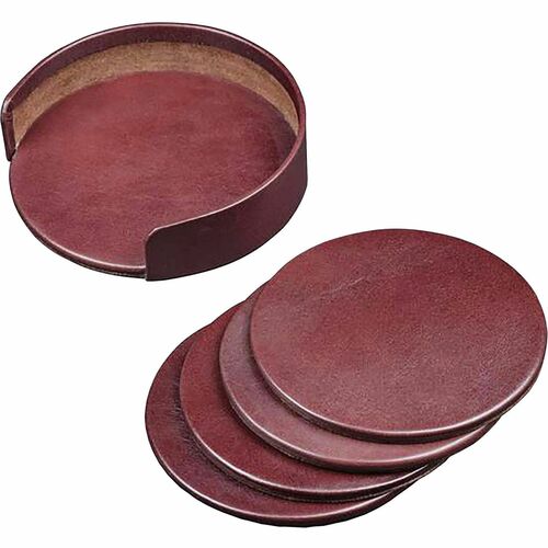 Dacasso DACA3045 Leather Coasters - Set of 4 with Holder