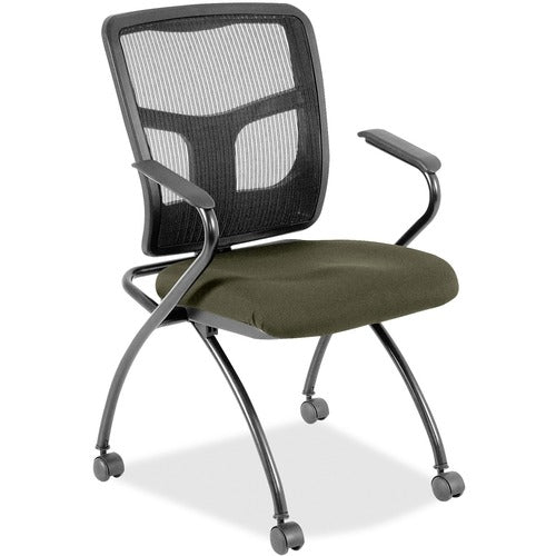 Lorell LLR8437427 Mesh Back Nesting Training/Guest Chairs