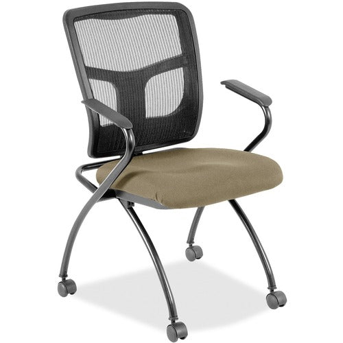 Lorell LLR8437433 Mesh Back Nesting Training/Guest Chairs