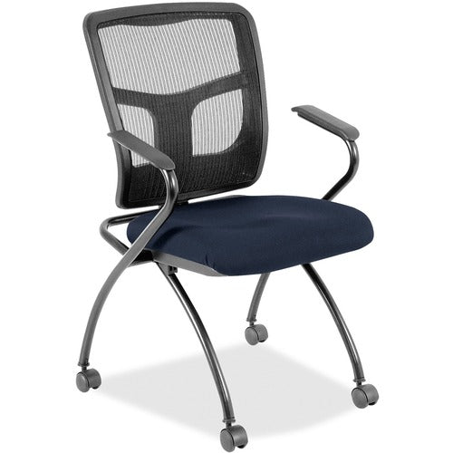 Lorell LLR8437443 Mesh Back Nesting Training/Guest Chairs