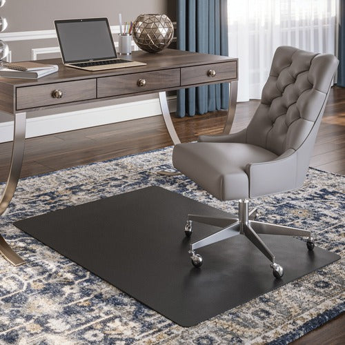 Deflecto DEFCM11242BLK Black Mat 45" X 53" Rectangle-Low Pile - Floor, Office, Carpeted Floor, Breakroom - 53" Length X 45" Width - Rectangle - Vinyl - Black