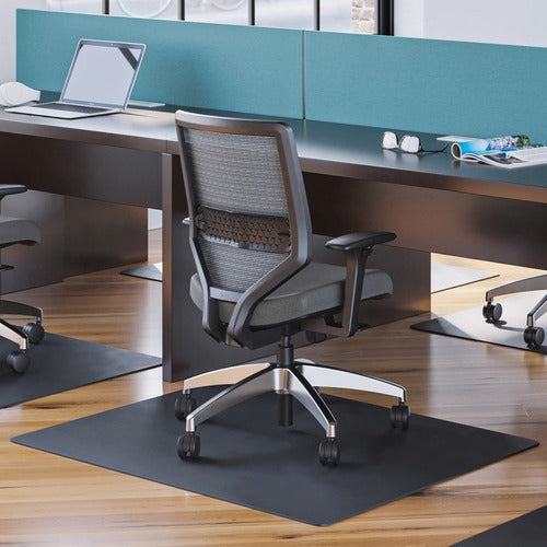 Deflecto DEFCM21242BLK Black Mat 45" X 53" Rectangle-Hard Floor - Hard Floor - 53" Length X 45" Width - Rectangle - Vinyl - Black