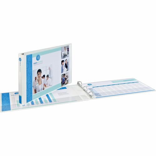 Avery® AVE72126 Heavy-Duty Slant Ring View Binder - 2" Binder Capacity - Tabloid - 11" X 17" Sheet Size - Ring Fastener - 2 Internal Pocket(S) - White - 1 Each