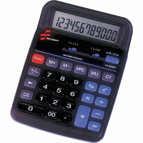 SKILCRAFT® NSN4844560 12-Digit Desktop Calculator
