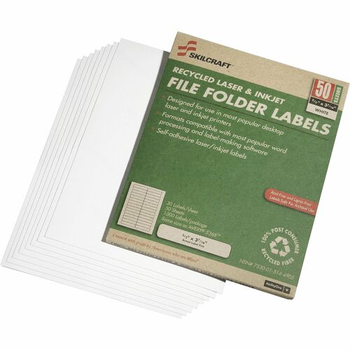 SKILCRAFT® NSN5144905 Recycled File Folder Labels