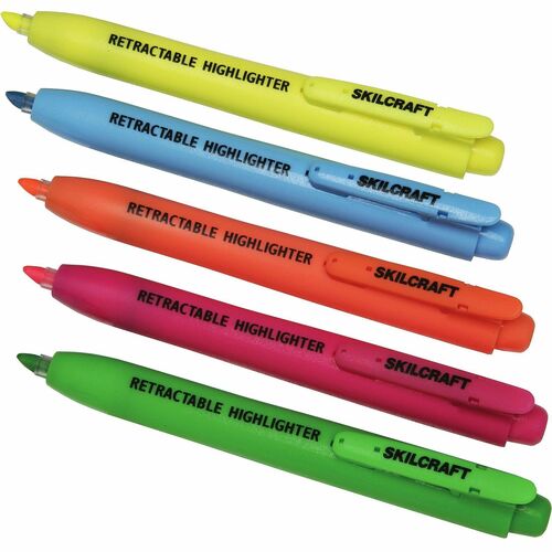 SKILCRAFT® NSN5548211 Retractable Highlighters