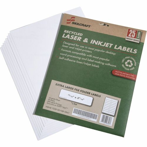 SKILCRAFT® NSN5789297 Recycled File Folder Labels