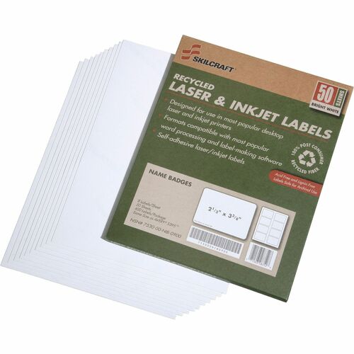 SKILCRAFT® NSN5789299 Recycled File Folder Labels