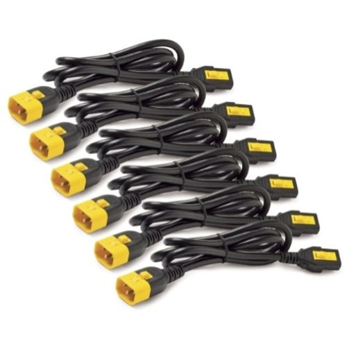 APC by Schneider Electric APWAP8704SWW Power Cord Kit (6 ea), Locking, C13 to C14, 1.2m