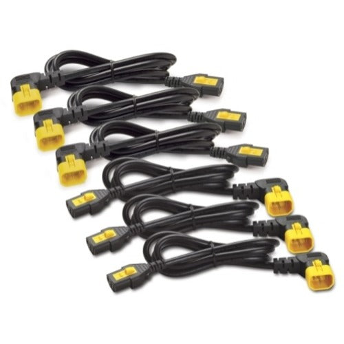 APC by Schneider Electric APWAP8704RWW Power Cord Kit (6 EA), Locking, C13 to C14 (90 Degree), 1.2m