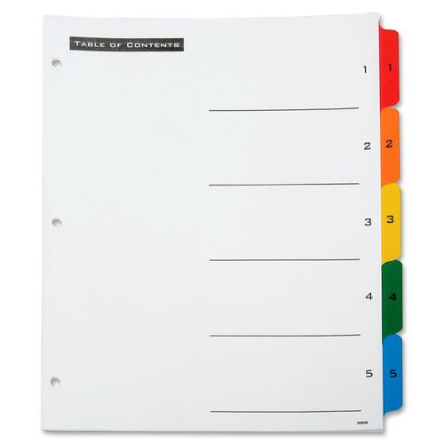 SKILCRAFT® NSN3649489 SKILCRAFT 3HP Preprinted 1-5 Table of Content Sheets