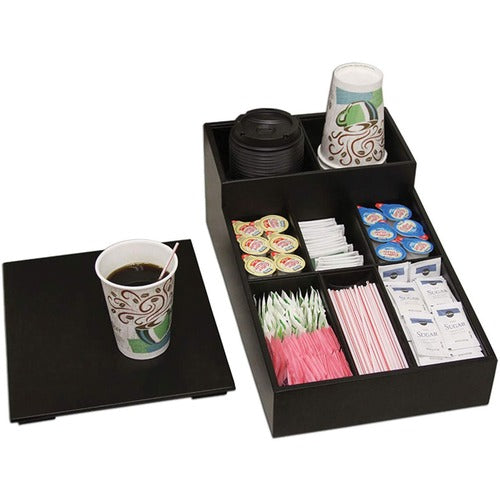 Dacasso DACA1028 Classic Leather Coffee Condiment Organizer