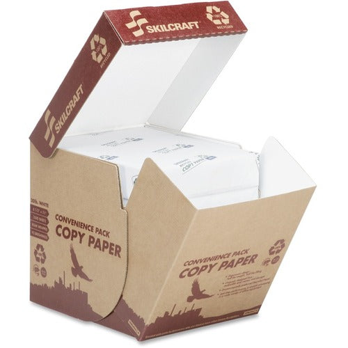 SKILCRAFT® NSN6111896 SKILCRAFT 100% Post-Consumer Recycled Copy Paper - Ream Wrapped, 5 Reams Per Box