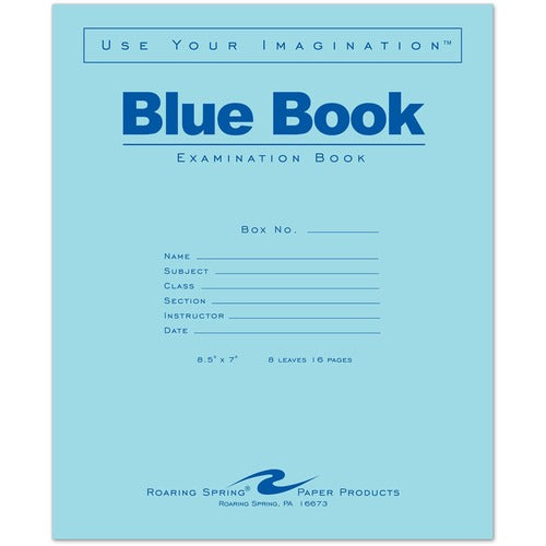 Roaring Spring ROA77512EA Blue Book 8-sheet Exam Booklet