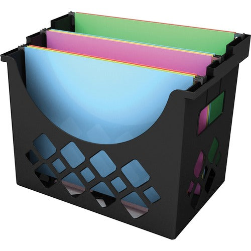 Deflecto DEF39304 Desktop Hanging File Folder - 9.6" Height X 13.3" Width X 8.5" Depth - Desktop - Recycled - Black - 1Each