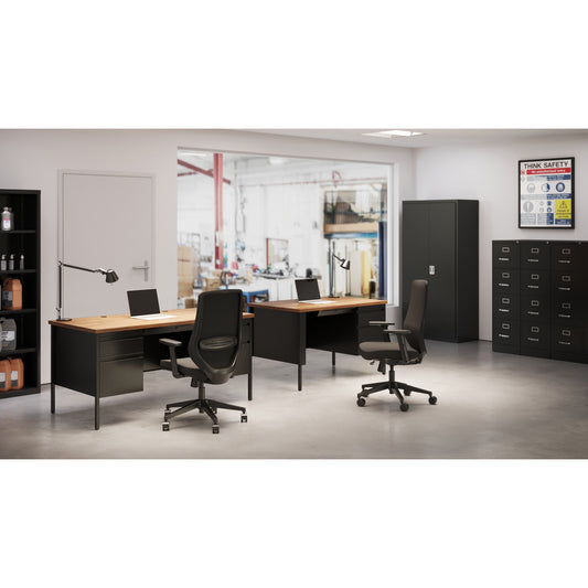 Lorell LLR66902 Fortress Series 48" Right Single-Pedestal Desk