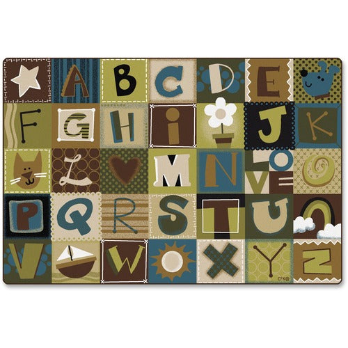 Carpets for Kids® CPT11724 KIDSoft™ Toddler Alpha Blocks Nature Rug