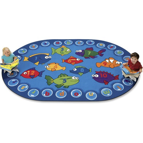 Carpets for Kids® CPT6807 Premium Fishing For Literacy Oval Rug