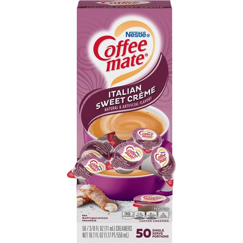 Coffee mate NES84652 Italian Sweet Creme Nondairy Liquid Creamer Singles