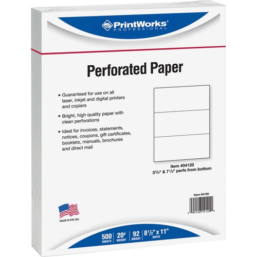 Printworks PRB04120 Pre-Perforated Paper for Invoices, Statements, Gift Certificates & More