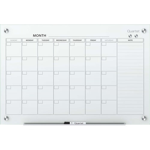 Quartet QRTGC4836F Infinity Magnetic Glass Dry-Erase Calendar Board