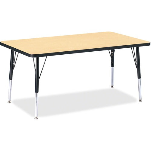 Jonti-Craft JNT6473JCE011 Berries Height Maple Top Black Edge Rectangle Table