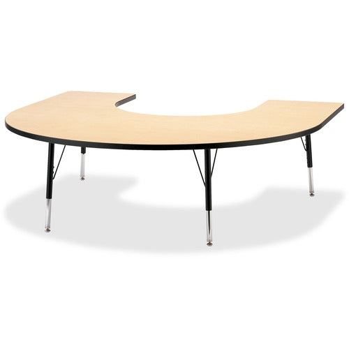 Jonti-Craft JNT6445JCE011 Berries Elementary Black Edge Horseshoe Table