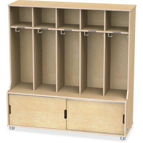 Jonti-Craft JNT1720JC TrueModern 5-space Metal Coat Hook Cubbie Locker