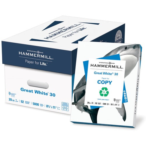 Hammermill HAM86700PL Great White Recycled Copy Paper - White