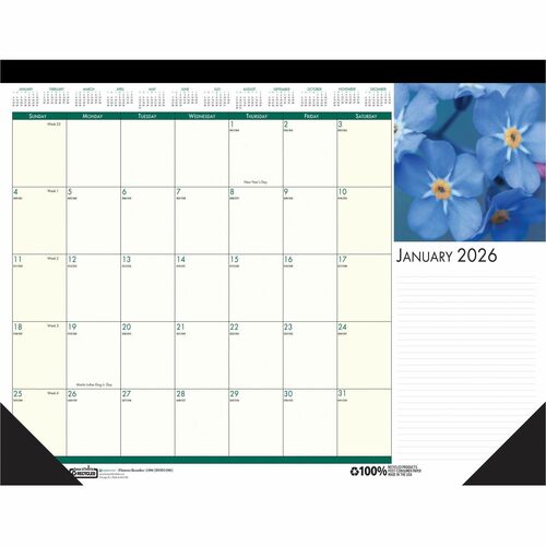 House of Doolittle HOD1596 EarthScapes Flowers 18-1/2" Desk Pad