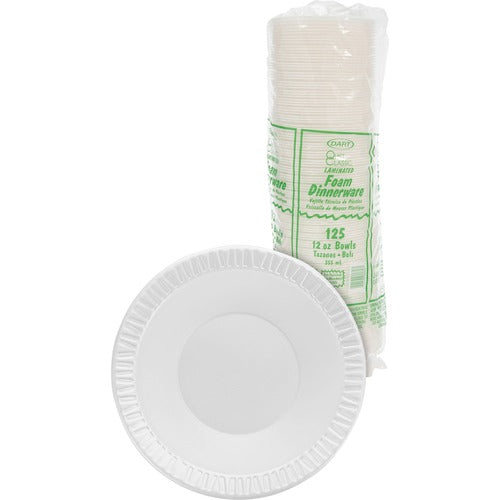 Dart DCC12BWWQR Quiet Classic 12 oz Laminated Foam Bowls