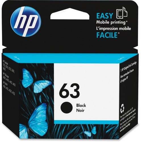 HP HEWF6U62AN 63 Original Inkjet Ink Cartridge - Black - 1 Each