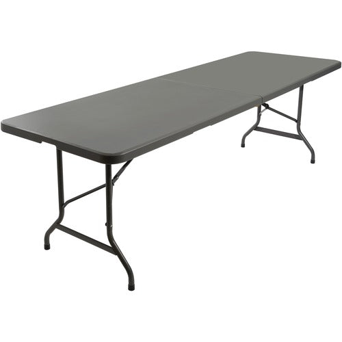 Iceberg ICE65477 Indestructable Too Bifold Table - Rectangle Top - 96" Table Top Length X 30" Table Top Width X 2" Table Top Thickness - 29" Height - Charcoal, Powder Coated - Tubular Steel