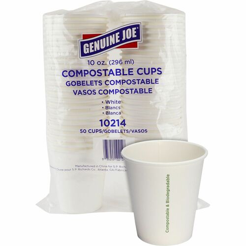 Genuine Joe GJO10214 10 oz Eco-friendly Paper Cups
