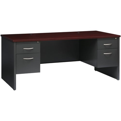 Lorell LLR79140 Fortress Modular Series Double-Pedestal Desk