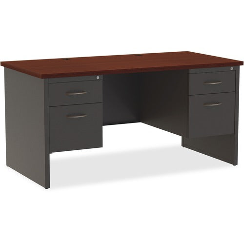 Lorell LLR79142 Fortress Modular Series Double-Pedestal Desk