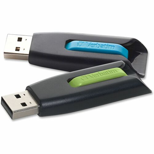 Microban VER99127 32Gb Store 'N' Go V3 Usb 3.0 Flash Drive - 2Pk - Blue, Green - 32 Gbusb 3.0 - Blue, Green - 2 Pack""